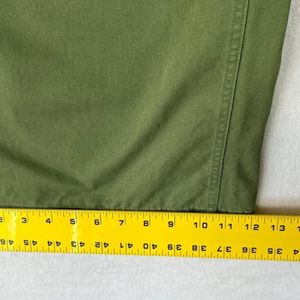 Nano & Co Pants Women's Size 38 Green Pleated Front Wide Leg Slash Pocket Chino - Picture 8 of 10